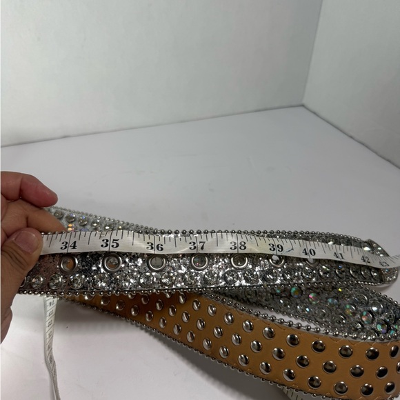 Silver Rhinestone Embellished Belt - Picture 6 of 7